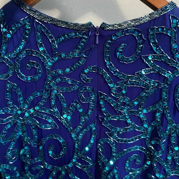 1970s Vintage Niteline by Della Roufogali Beautiful Rhinestone Silk Top - Picture 6 of 6